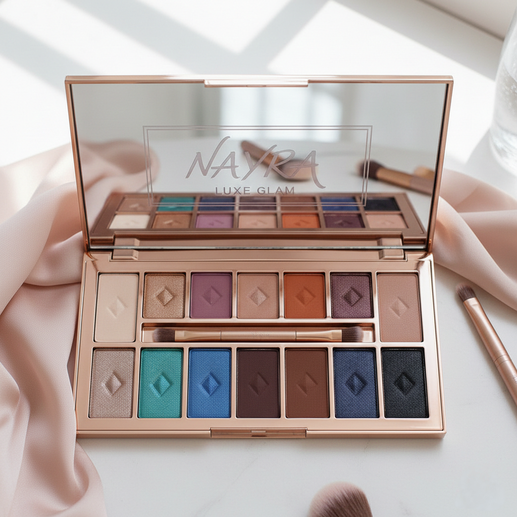 NAYRA Luxe Glam Eyeshadow Palette – 18 Shade Pro Edition