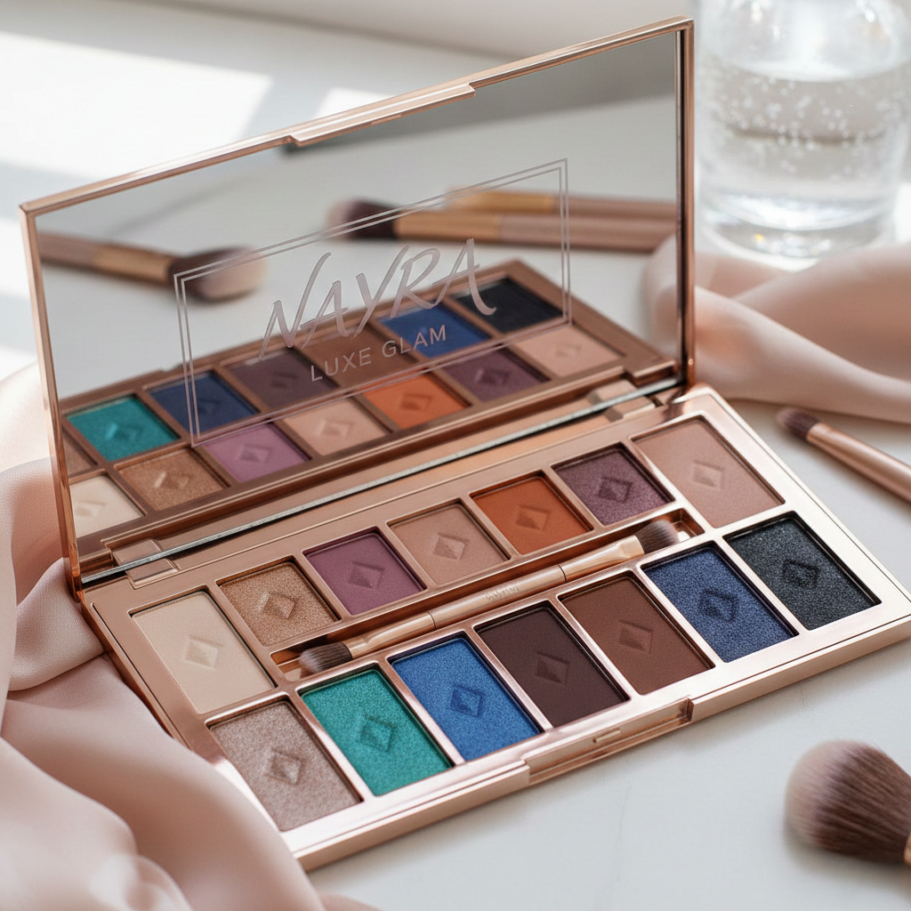 NAYRA Luxe Glam Eyeshadow Palette – 18 Shade Pro Edition